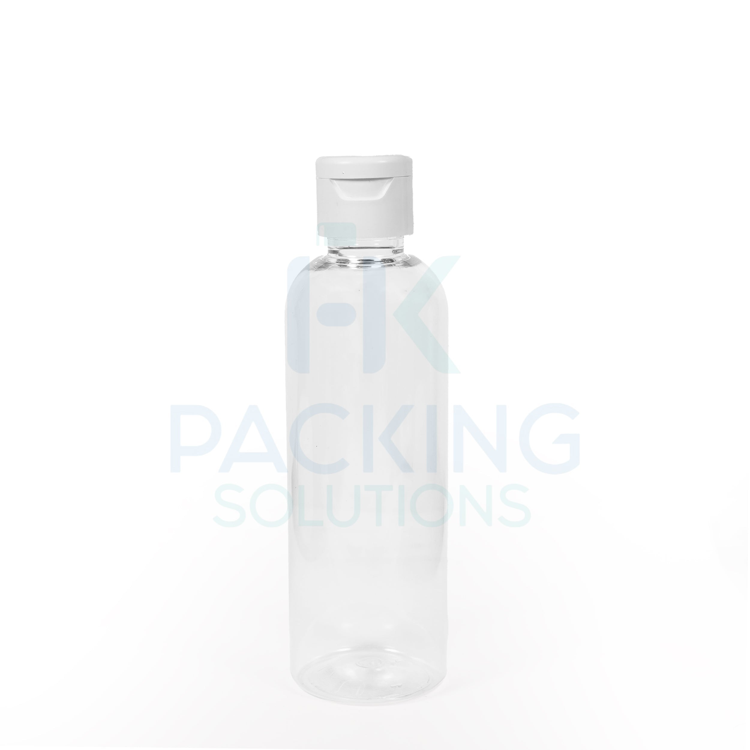 100ml Clear pet round life bottle with 20mm FTC cap ( White, Black )