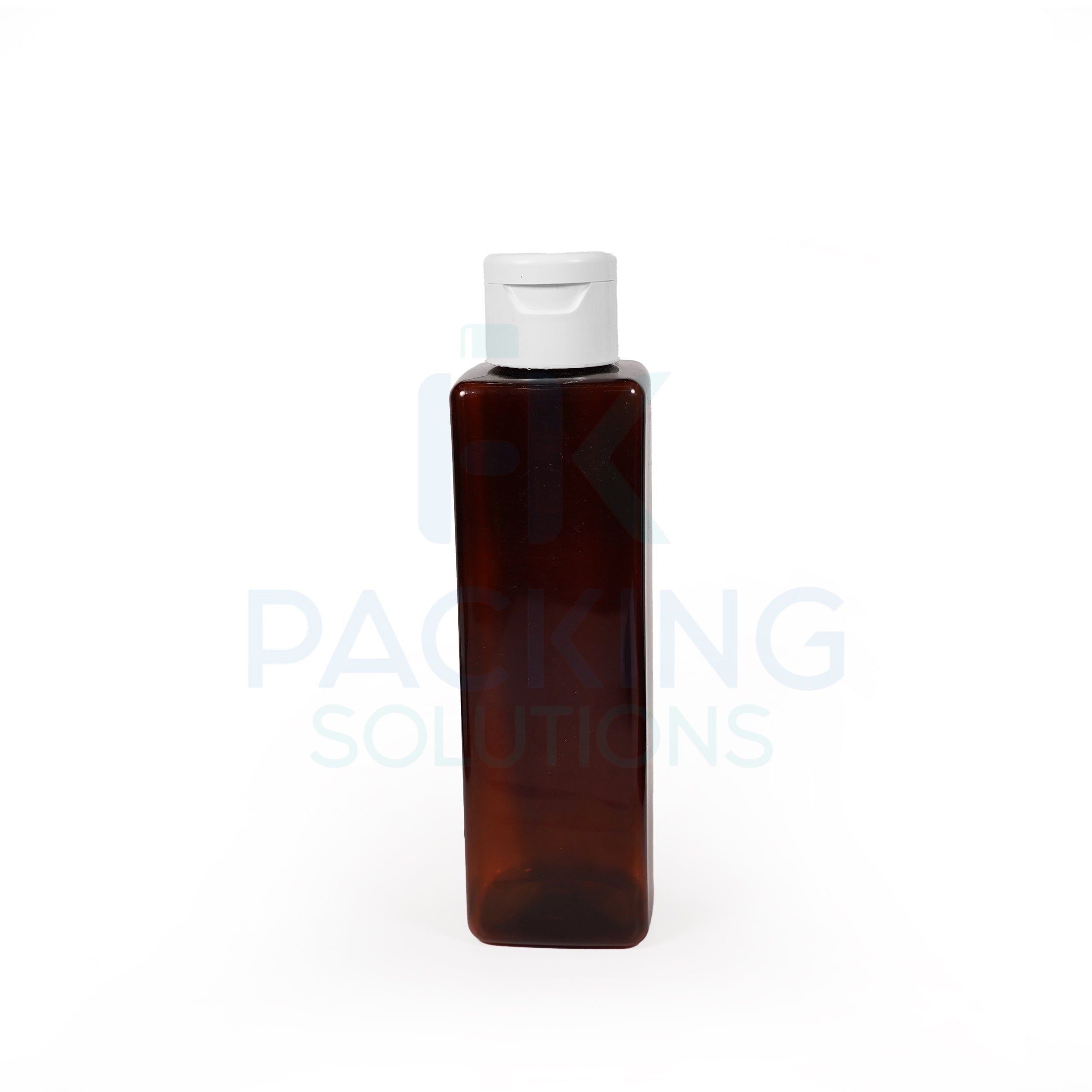 200ml Amber pet square bottle with 24mm FTC cap ( White , Black )