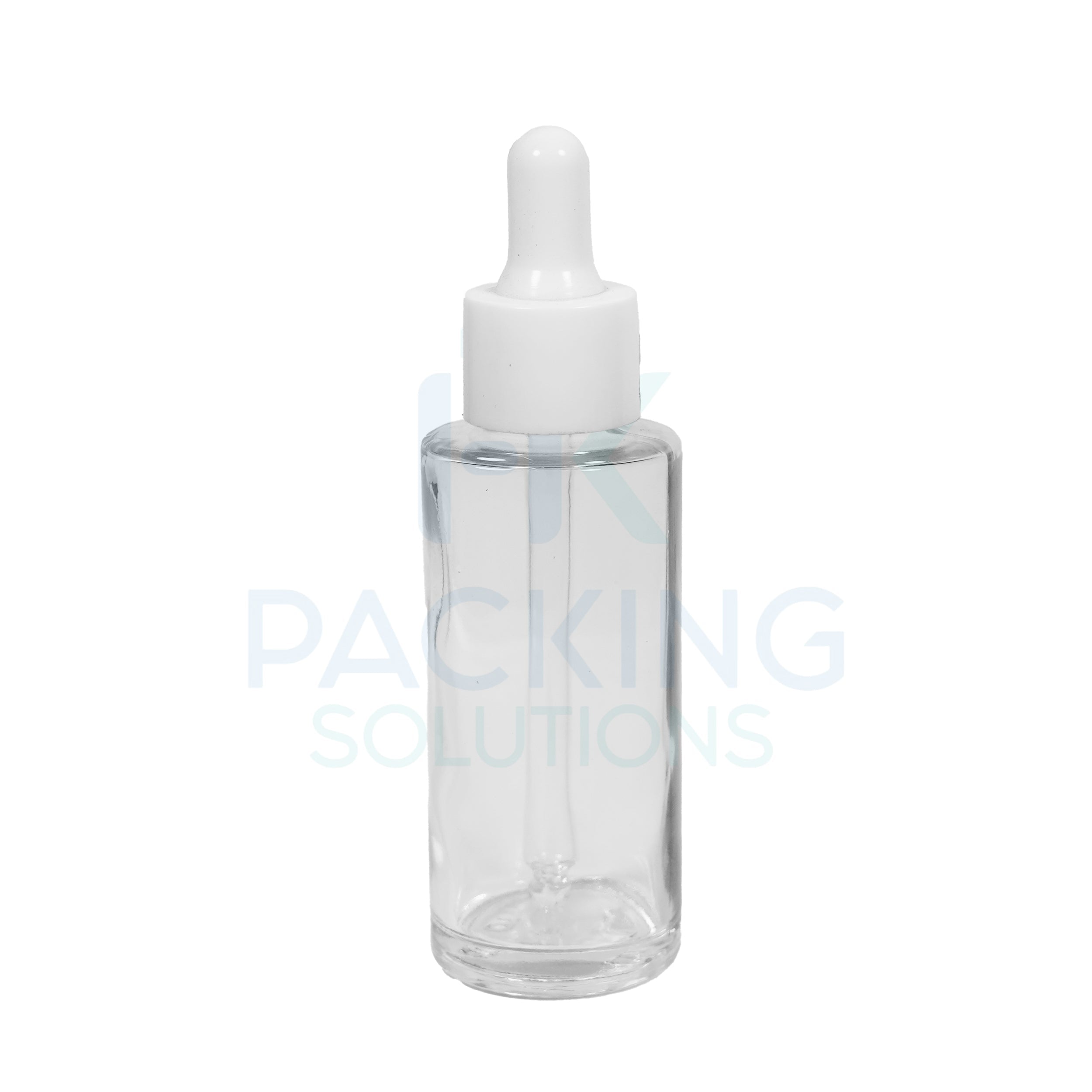 Flat Glass Bottle + Dropper  50Ml ( White, Black )