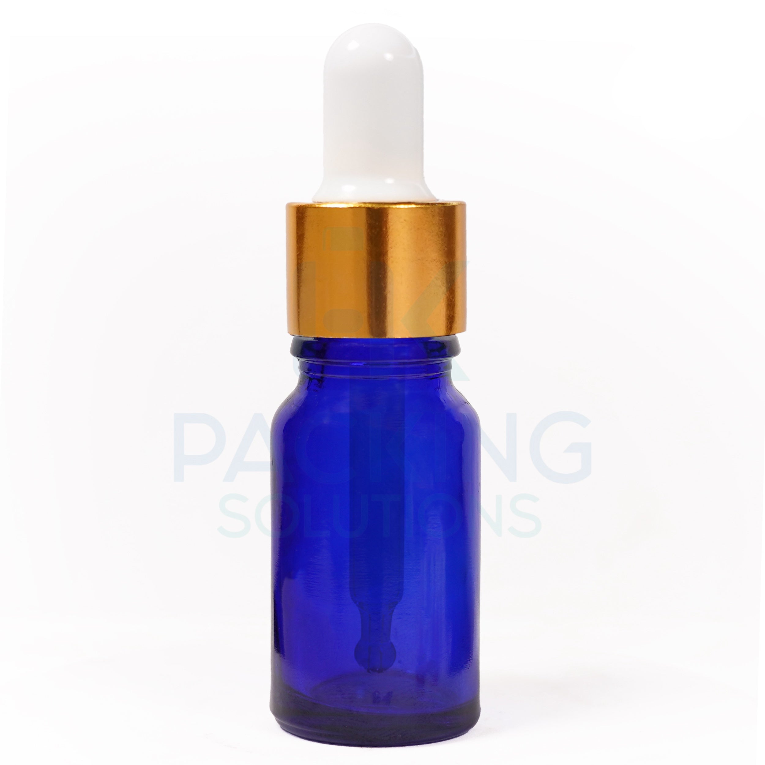 Blue glass dropper 15ml ( Gold , Silver )